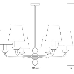 Lustra 6 brate moderna realizata manual Abano 79256 universul-luminii.ro