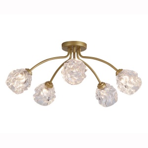 Lustra aplicata 5 becuri metal auriu Astral 625636 universul-luminii.ro