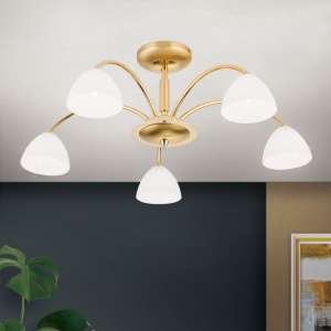 Lustra aplicata 5 brate elegant design modern OPALDESIGN, auriu mat 163396 universul-luminii.ro