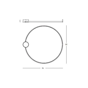 Lustra aplicata LED design inelar Ring negru, 80cm - Img 2