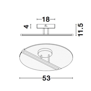 Lustra aplicata, Plafoniera LED design modern JERTUNA 53cm - Img 4