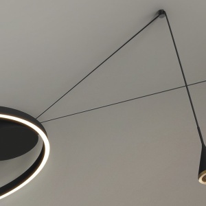Lustra aplicata tavan cu 2 pendule cu cablu Conic - Img 4