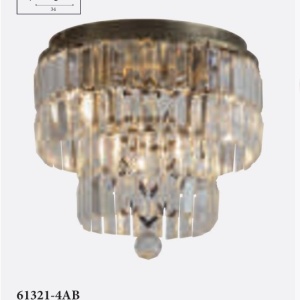 Lustra baie metal alama antic, cristal transparent Empire 4L, IP44 628426 universul-luminii.ro