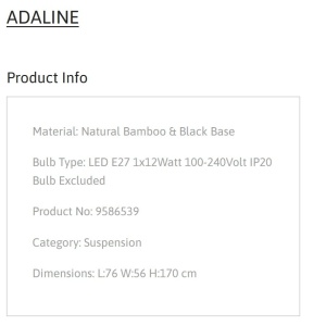 Lustra bambus design natural ADALINE NVL-9586539 246296 universul-luminii.ro