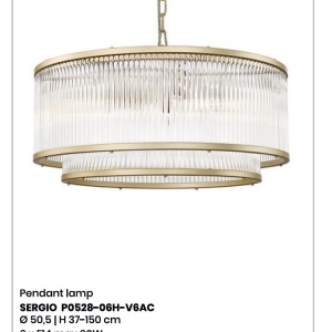 Lustra, Candelabru elegant design modern SERGIO auriu P0528-06H-V6AC ZL - Img 3