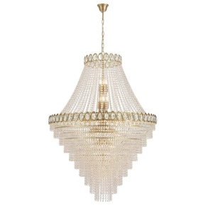 Lustra casa scarii alama satin, cristal transparent Louis Phillipe 28L