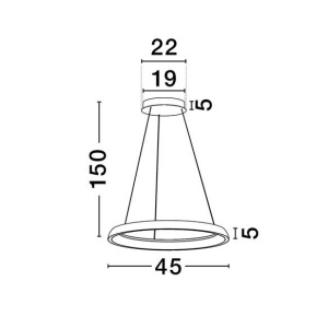 Lustra circulara aluminiu alb LED CCT OVIA 45cm 632686 universul-luminii.ro