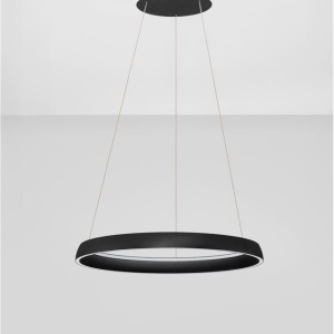 Lustra circulara aluminiu negru LED CCT OVIA 60cm, 3, universul-luminii.ro