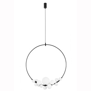 Lustra circulara cu 14 de surse de lumina ROCIO negru