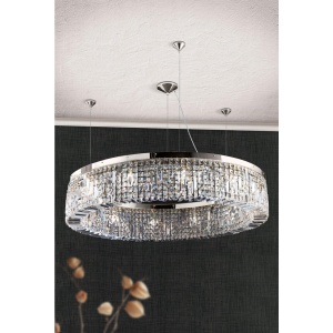 Lustra cristal Asfour design modern de lux Ring 110cm chrome plated 95816 universul-luminii.ro