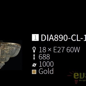 Lustra cristal design elegant diam.100cm Palace MYDIA890-CL-18-G 182876 universul-luminii.ro