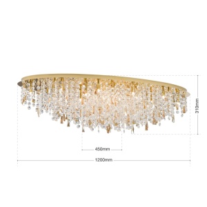 Lustra cristal K9 design elegant de lux CRYSTALRIVER aurie 234786 universul-luminii.ro