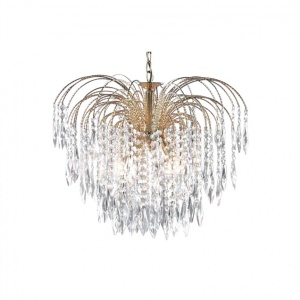 Lustra cristal suspendata design elegant Waterfall gold 5L 5175-5 SRT