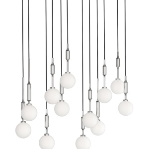 Lustra cu 12 pendule Ero XII Crom 80x25 - Img 5