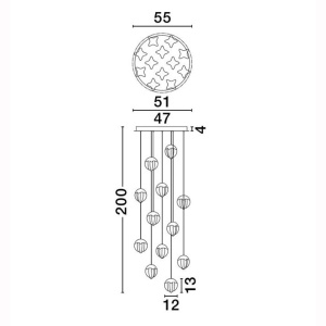 Lustra cu 12 pendule LED ALICIA 630436 universul-luminii.ro