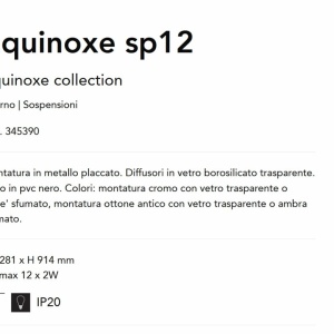 Lustra cu 12 surse de lumina EQUINOXE SP12 crom/ faded smoky 164536 universul-luminii.ro
