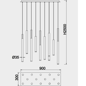 Lustra cu 14 pendule LED design modern minimalist CALA multicolor - Img 2