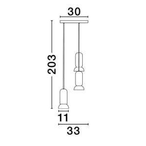 Lustra cu 3 pendule ceramica neagra PARLO 625726 universul-luminii.ro