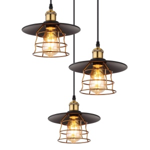Lustra cu 3 pendule design clasic Viejo negru mat, cupru 33cm 113876 universul-luminii.ro