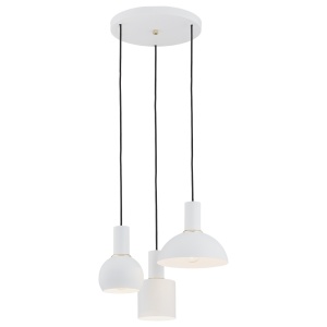 Lustra cu 3 pendule design minimalist SINES alb - Img 1
