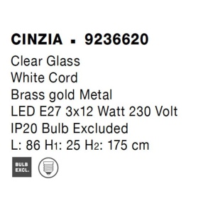 Lustra cu 3 pendule design modern CINZIA 104256 universul-luminii.ro