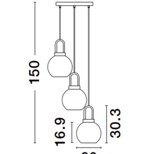 Lustra cu 3 pendule design modern IRVINE 104556 universul-luminii.ro
