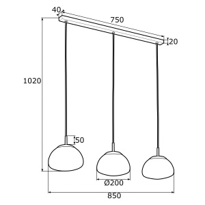 Lustra cu 3 Pendule design modern TRINI 102976 universul-luminii.ro