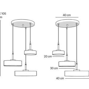 Lustra cu 3 pendule din alama Elegant Design - Img 4