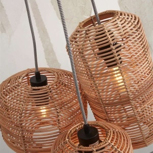 Lustra cu 3 Pendule eco din ratan Tanami tube mix/s3 121516 universul-luminii.ro