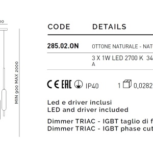 Lustra cu 3 pendule LED design LUX, fabricat manual TYPHA 75906 universul-luminii.ro