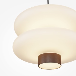 Lustra cu 3 pendule LED metal maro, sticla Nuvem - Img 5