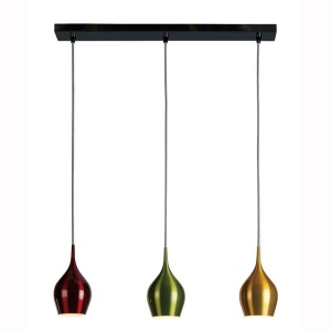 Lustra cu 3 pendule metal colorat Vibrant