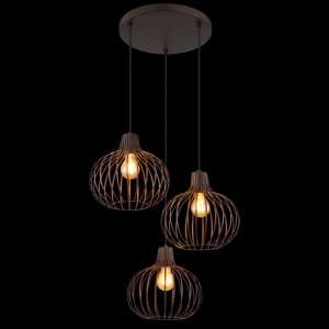 Lustra cu 3 pendule metal ruginiu MATEO 615076 universul-luminii.ro