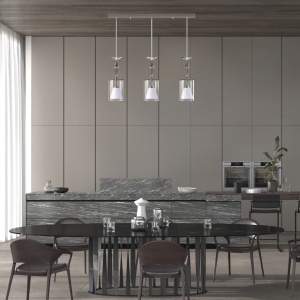 Lustra cu 3 pendule moderna design LUX ANOMALY 03-CH, nickel 96076 universul-luminii.ro