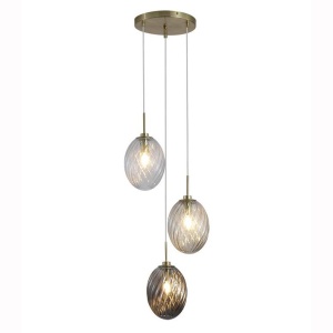 Lustra cu 3 pendule sticla colorata Whirl