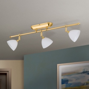 Lustra cu 3 spoturi design modern OPALDESIGN, auriu mat 163436 universul-luminii.ro