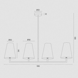 Lustra cu 4 brate design modern Safiano alb, negru 124606 universul-luminii.ro