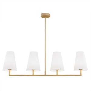 Lustra cu 4 brate design modern Safiano auriu, alb