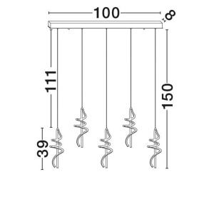 Lustra cu 4 pendule LED SOLINE - Img 7