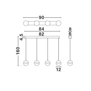 Lustra cu 4 Pendule LED stil modern ALAZ - Img 5