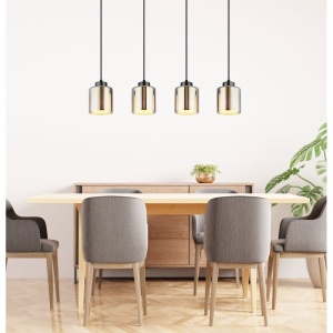 Lustra cu 4 Pendule negru crom FELICIA 250056 universul-luminii.ro