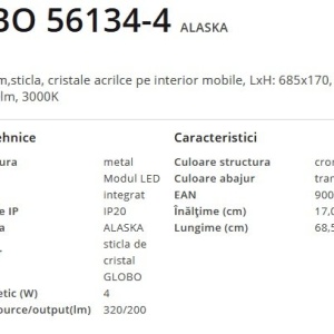 Lustra cu 4 spoturi design modern Alaska crom, transparent 182976 universul-luminii.ro