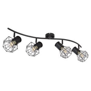 Lustra cu 4 spoturi directionabile design industrial PRISKA negru 114206 universul-luminii.ro