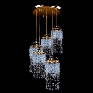 Lustra cu 5 pendule Cristal Bohemia Exclusive SMALL GAME 01-05 - Img 1