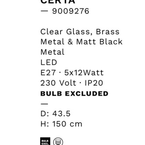 Lustra cu 5 pendule design modern Certa 148066 universul-luminii.ro