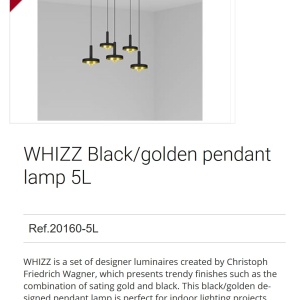 Lustra cu 5 Pendule design modern WHIZZ negru/auriu 91866 universul-luminii.ro