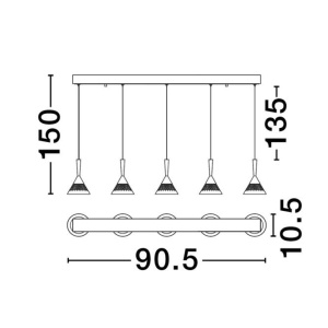 Lustra cu 5 pendule LED design modern PALUZ 152046 universul-luminii.ro