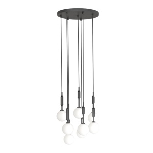 Lustra cu 8 pendule suspendate Ero VIII negru 40 - Img 3