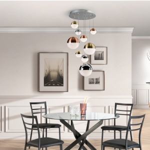 LUSTRA cu 9 pendule LED DIMABILA prin BLUETOOTH Sphere SV-793091B 88886 universul-luminii.ro