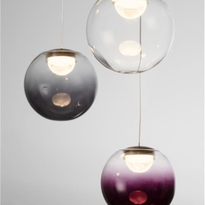 Lustra cu 9 pendule LED din sticla colorata SILENZIO 632116 universul-luminii.ro